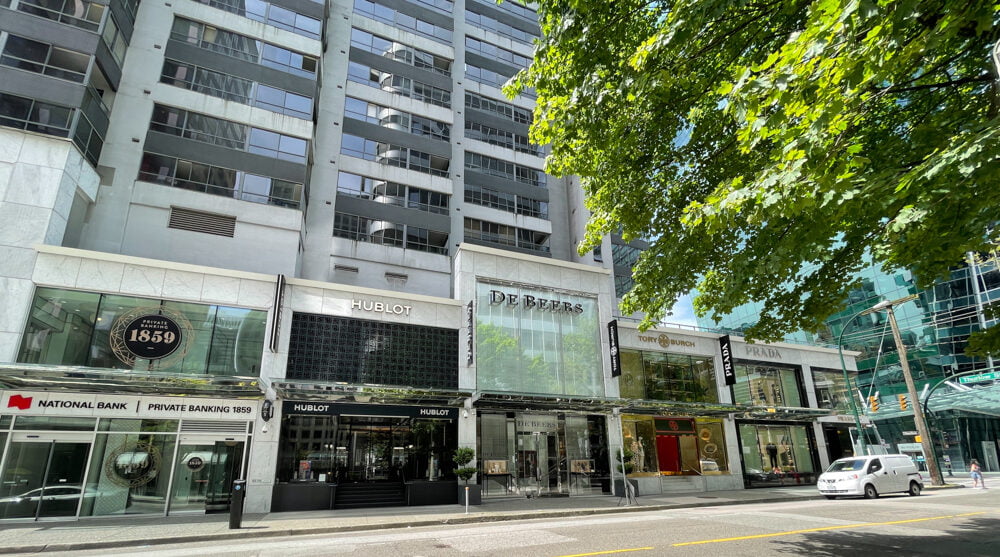 Western Portion of 1000 block of Alberni Street in Vancouver (June 2021)