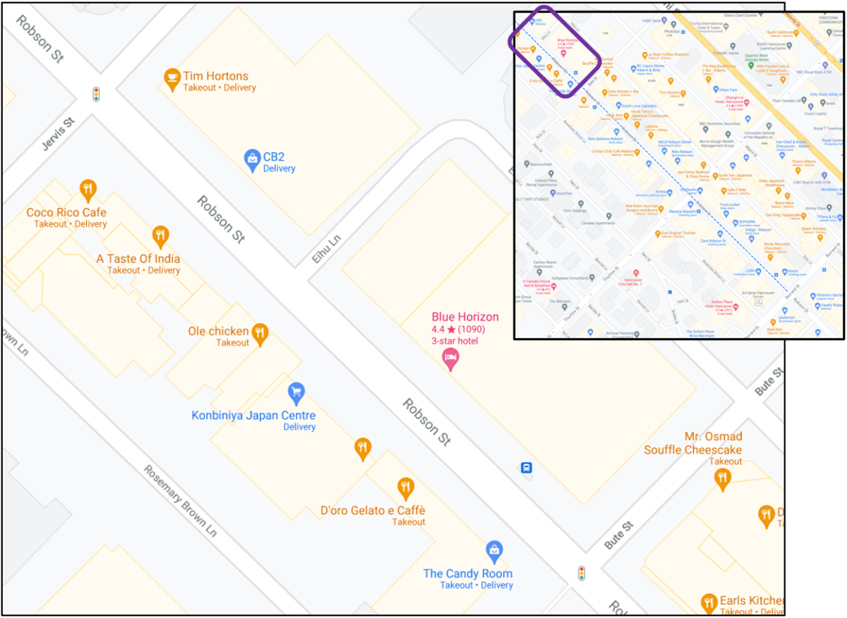 1200 block of Robson Street in Vancouver