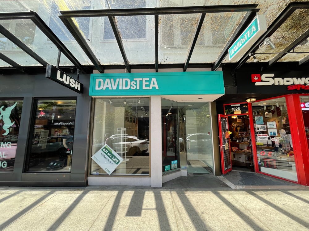 Former David's Tea location on Robson Street (June 2021)