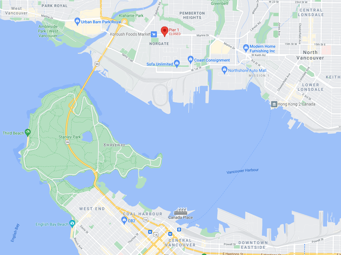 Former Pier 1 Imports location in North Vancouver