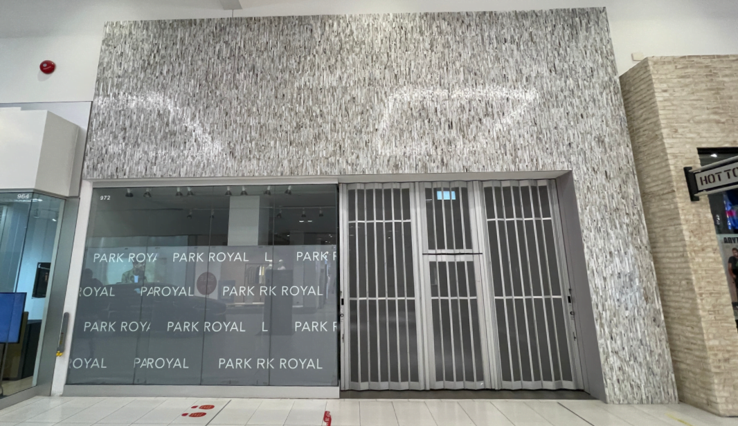 Former JAC by JC location at Park Royal Shopping Centre in West Vancouver (July 2021)