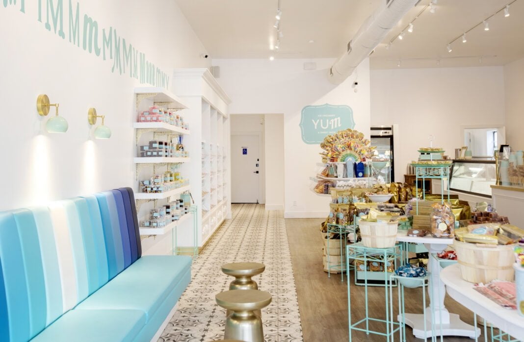 Interior of YUM Ice Creamery and Sweet Shop.