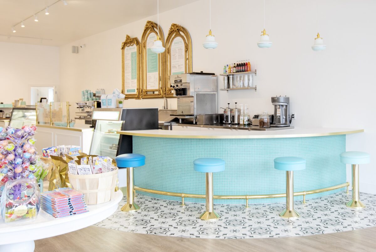 Interior of YUM Ice Creamery and Sweet Shop.