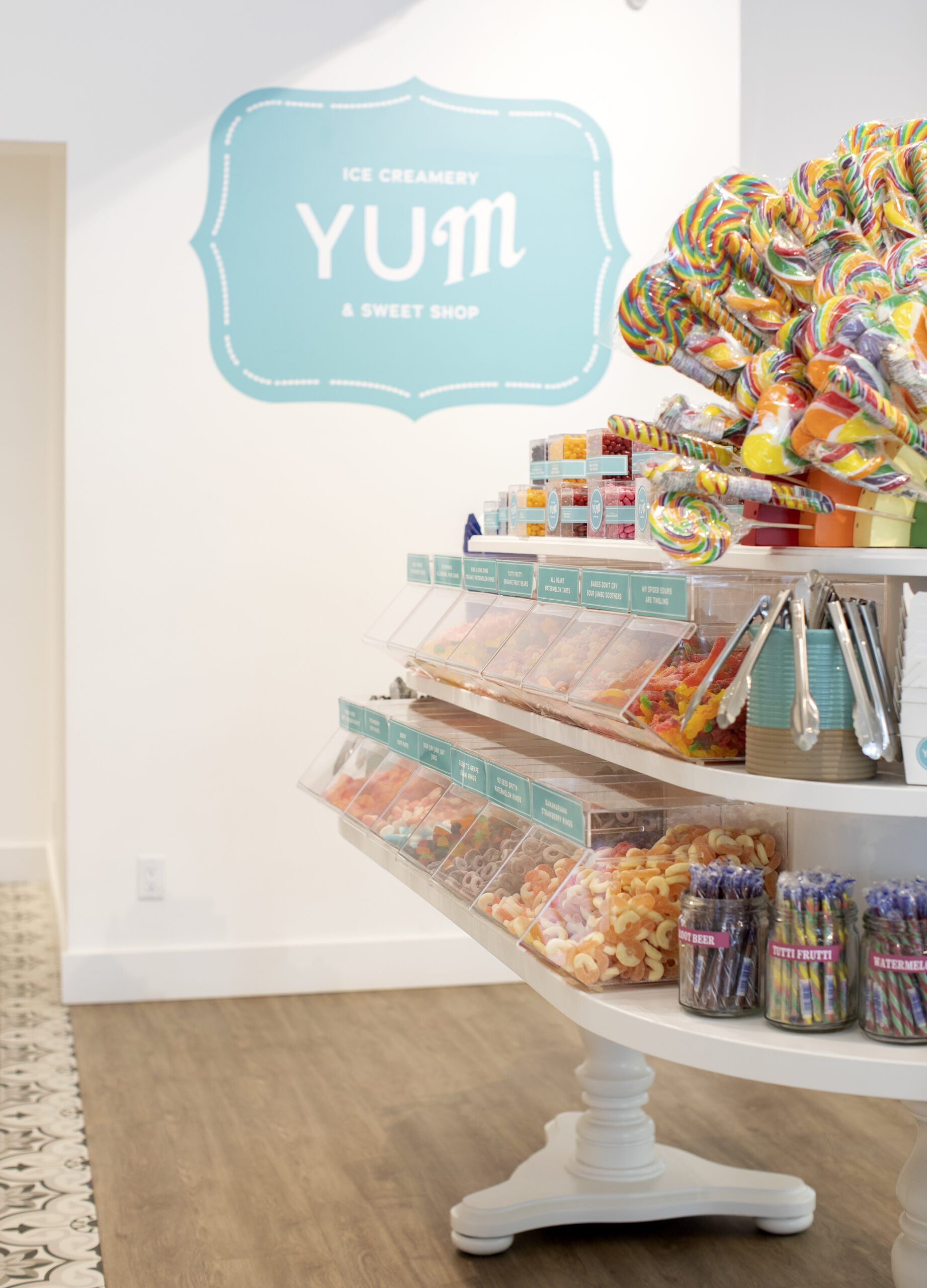 Interior of YUM Ice Creamery and Sweet Shop.