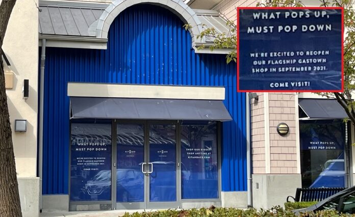 Shuttered Kit and Ace location in Park Royal Shopping Centre with new Gastown location announced for September 2021