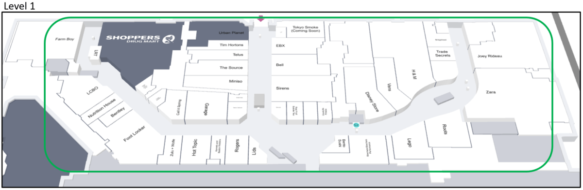 Level 1 of CF Rideau Centre in Ottawa
