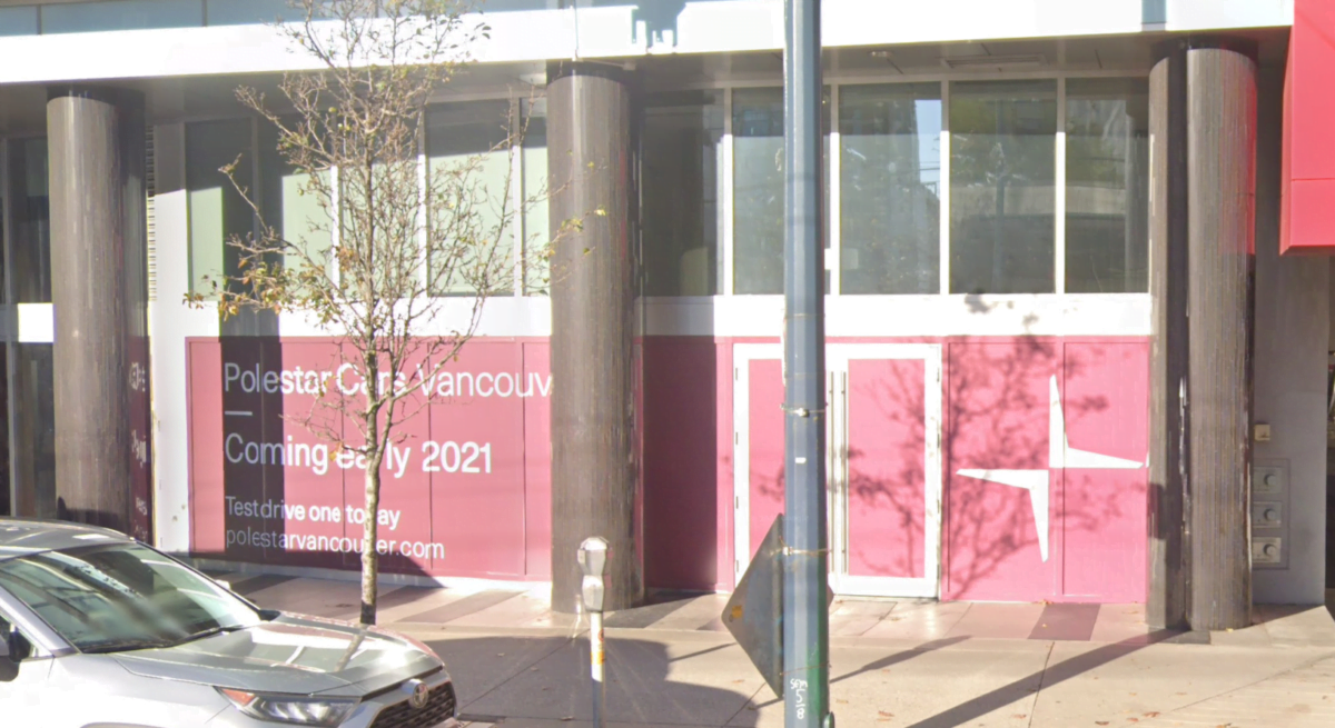Future Polestar location at 827 Seymour Street in downtown Vancouver (Dec 2020).