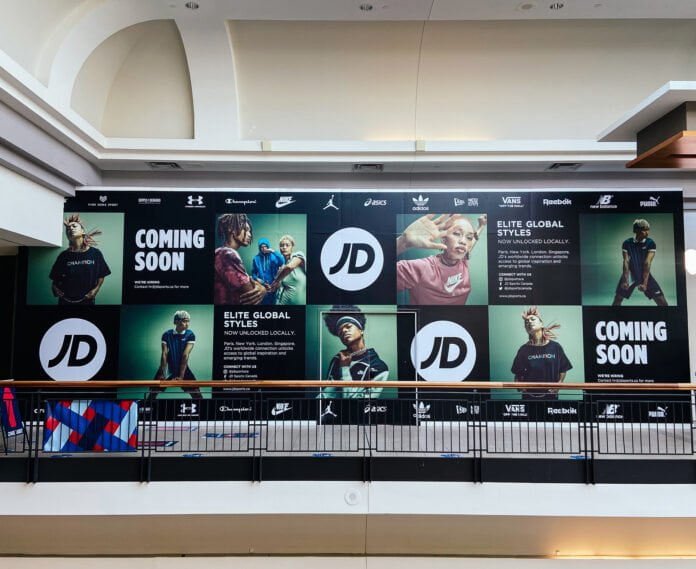 JD Sports Construction Hoarding at CF Fairview