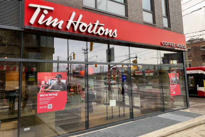 Tim Hortons Hiring Sign