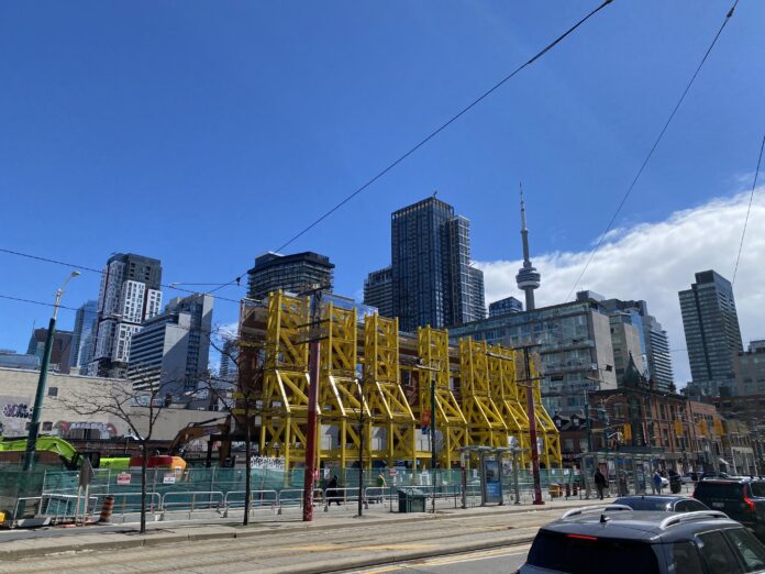 Ontario Line Construction at Queen and Spadina