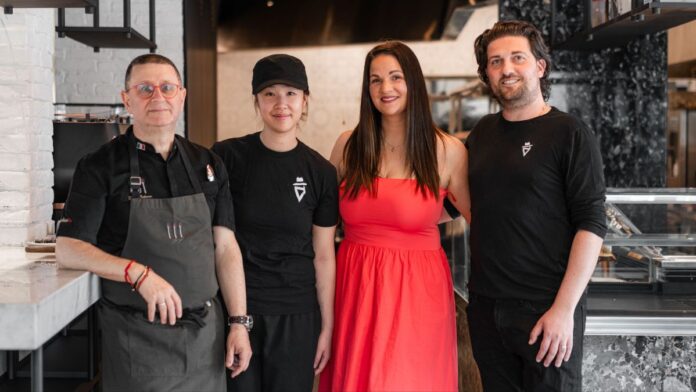 Pino Posteraro (culinary director), Joyce Mak (pastry chef), and Daniela & Giancarlo Cusano of Dolce Amore