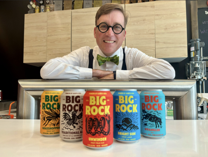 Big Rock’s Brad Goddard photographed with their new beer line up and branding. Big Rock’s Brad Goddard photographed with their new beer line up and branding.