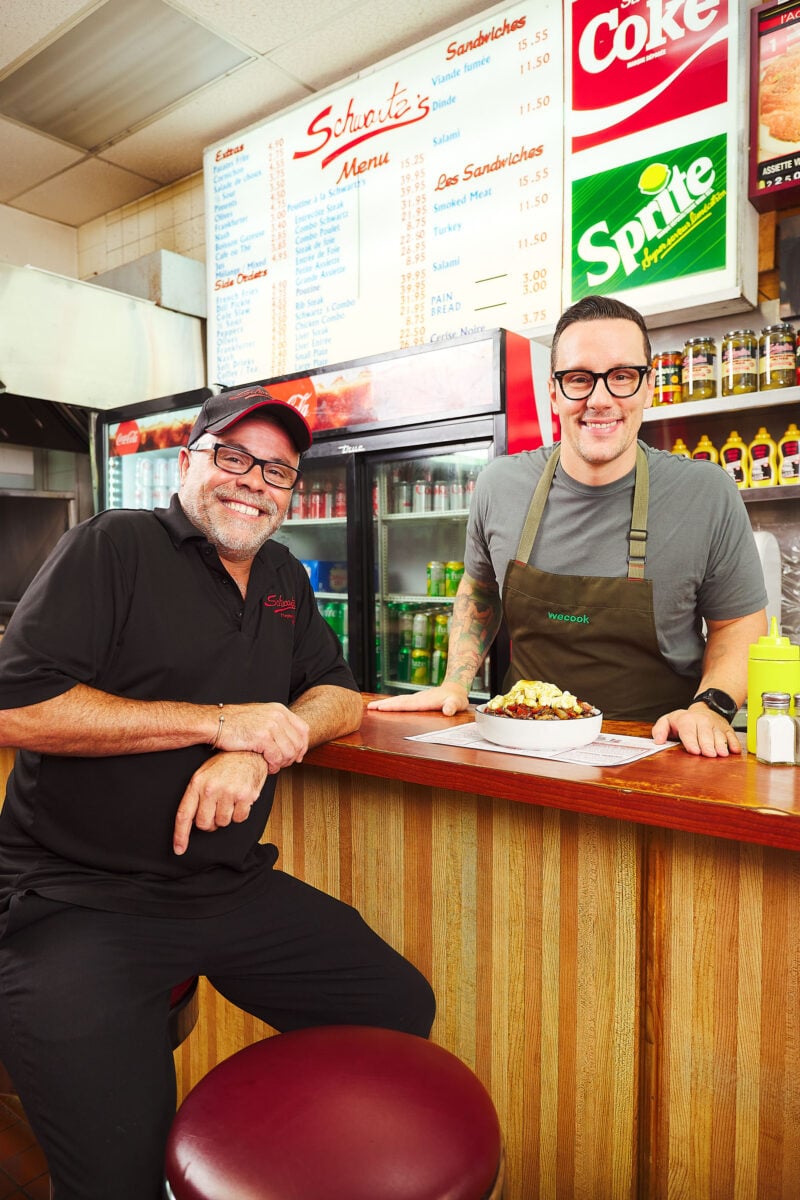 Schwartz's GM Frank Silva & WeCook Chef Gabriel Drapeau