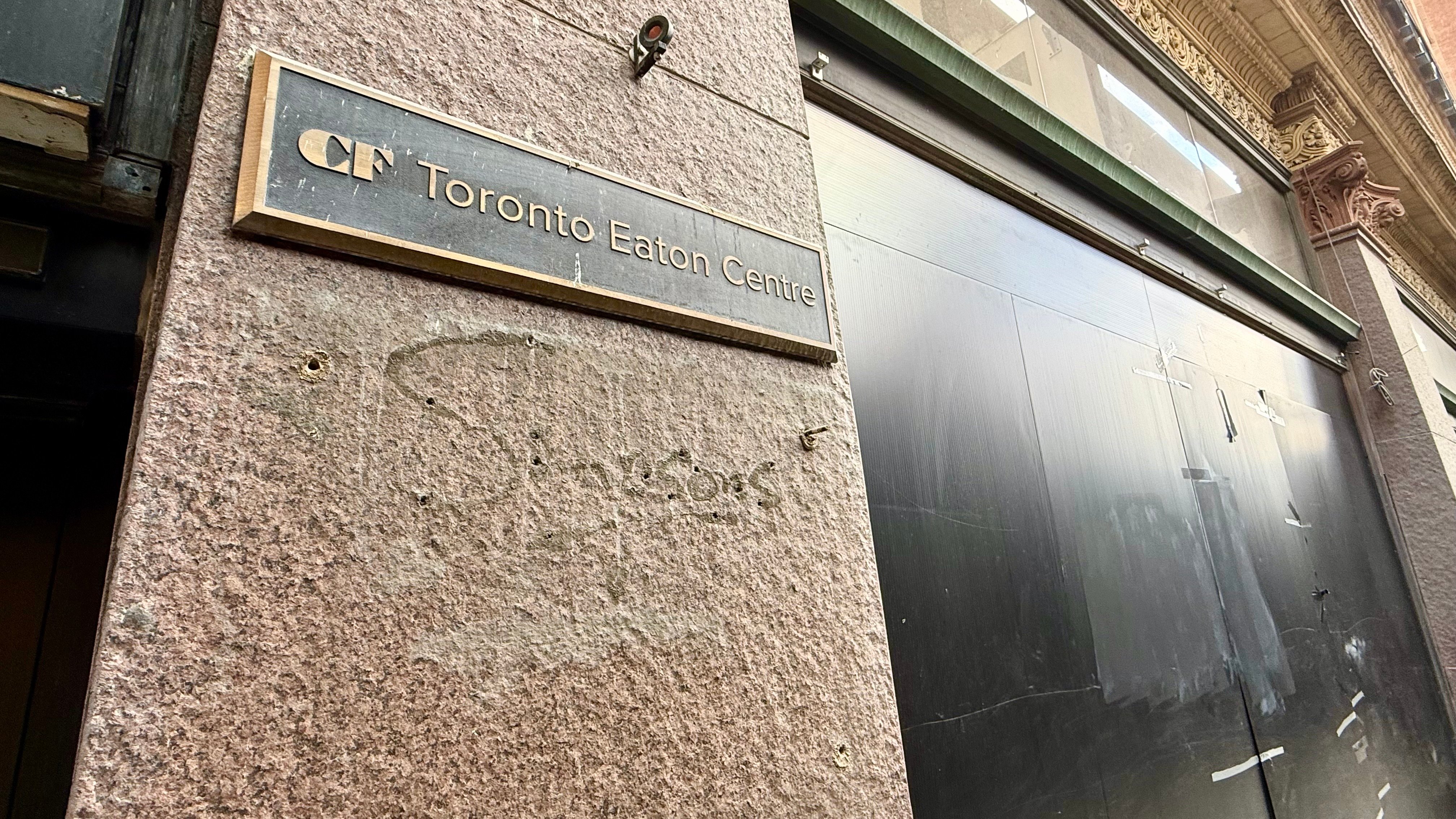 Simpsons Signage Reappears at Former Hudson’s Bay Flagship on Queen Street