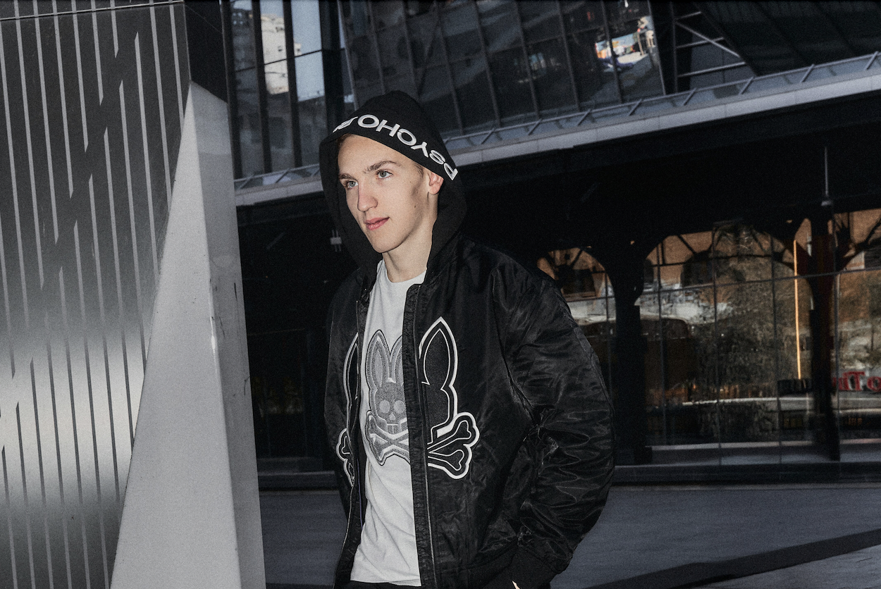 Lane Hutson spotted wearing the latest Psycho Bunny seasonal collections in and around the rink.