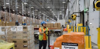 Amazon opens first Canadian Disaster Relief hub in Edmonton, specialized in wildfire response Emergency supplies are prepared for donation to nonprofits from Amazon's California Disaster Relief hub. Like the new Canada hub, the California hub specializes in wildfire relief.