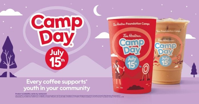 Tim Hortons-Tim Hortons- Camp Day- is back on July 15 with 100-