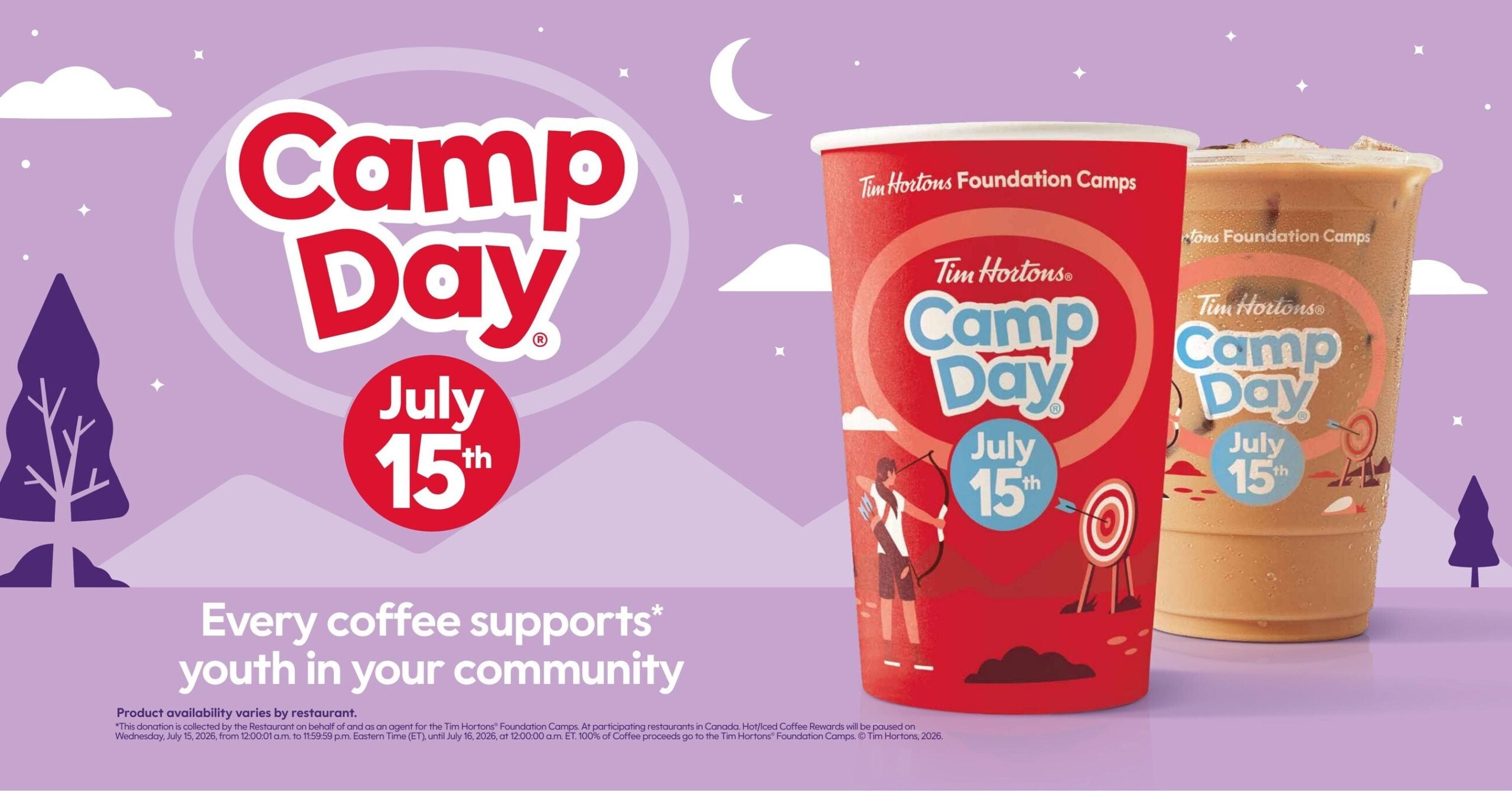 Tim Hortons Camp Day Returns on July 15