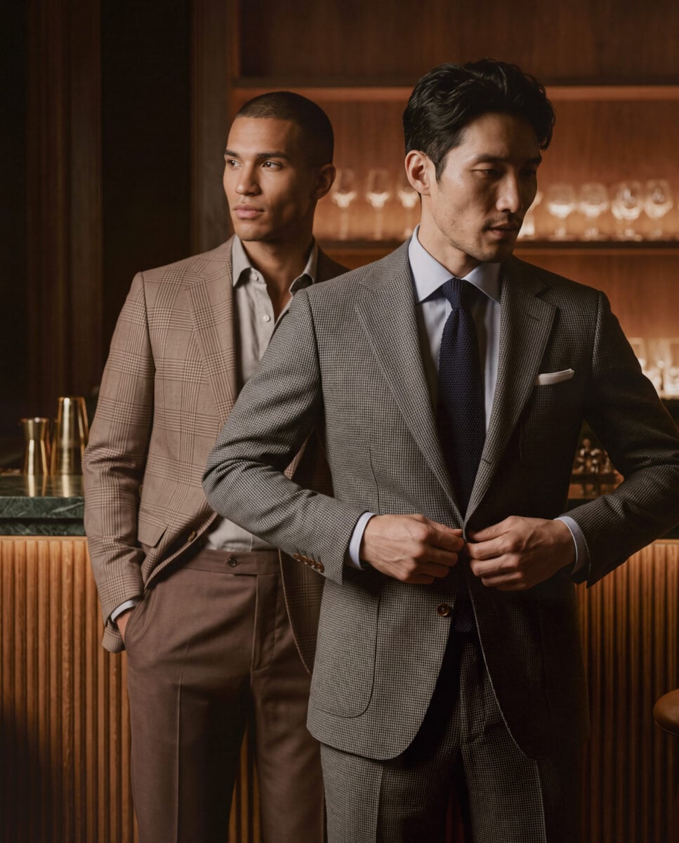 Indochino photo. The two suits available in the collection.